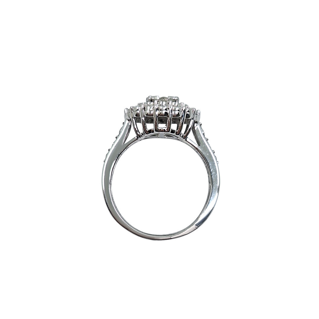 9ct White Gold Diamond Cluster Ring