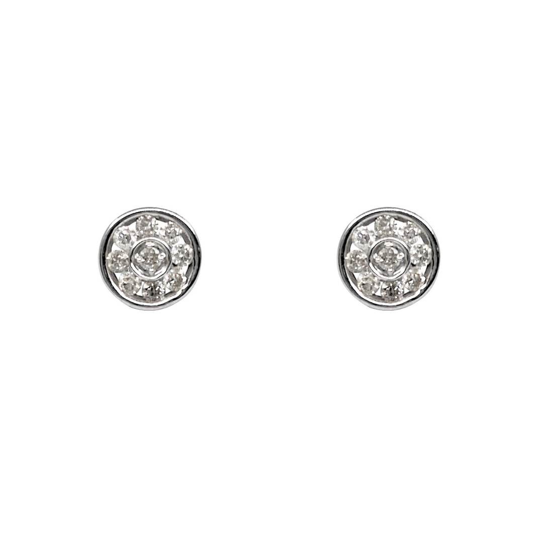9ct White Gold Diamond Pendant & Earrings Set