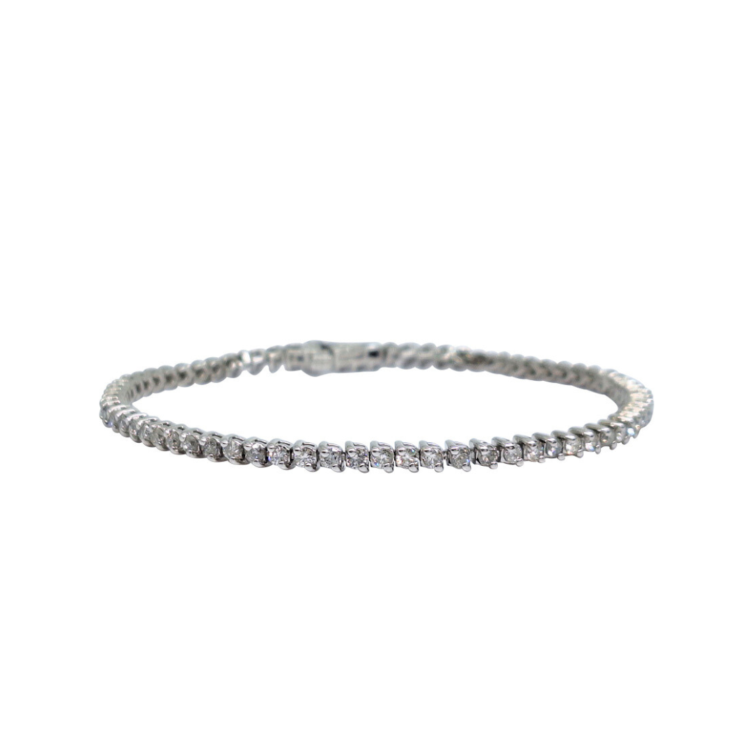 14ct White Gold Diamond Tennis Bracelet