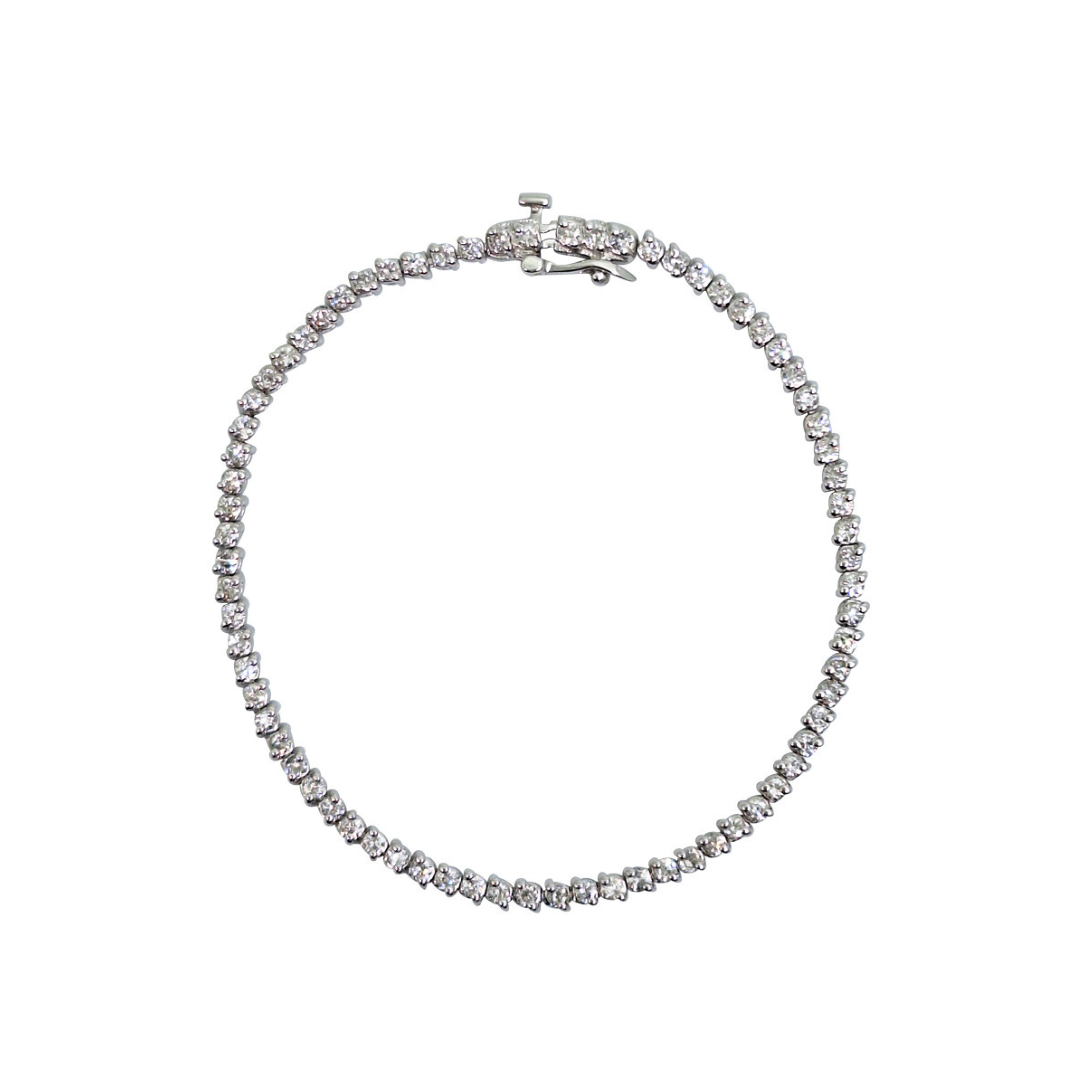 14ct White Gold Diamond Tennis Bracelet