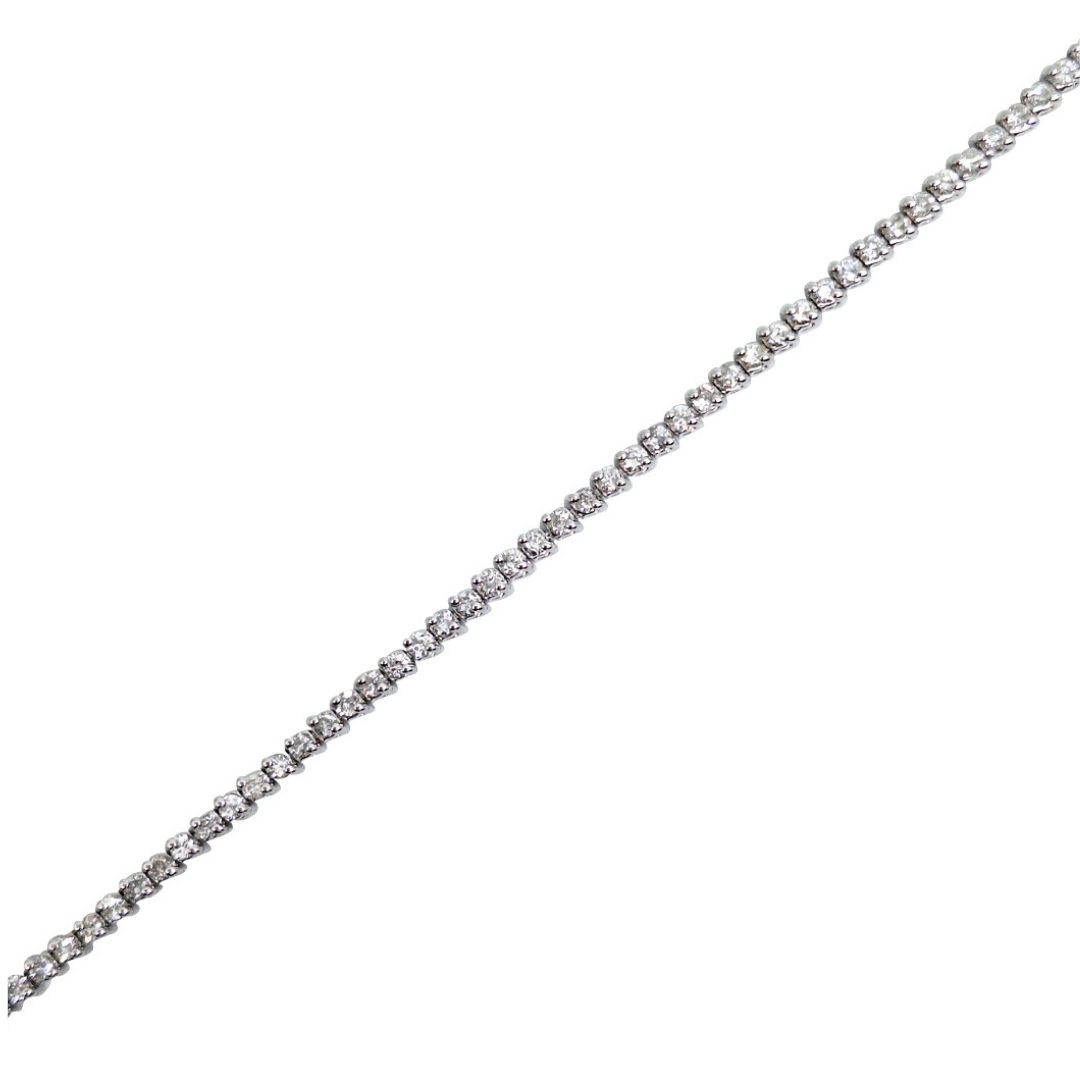 14ct White Gold Diamond Tennis Bracelet