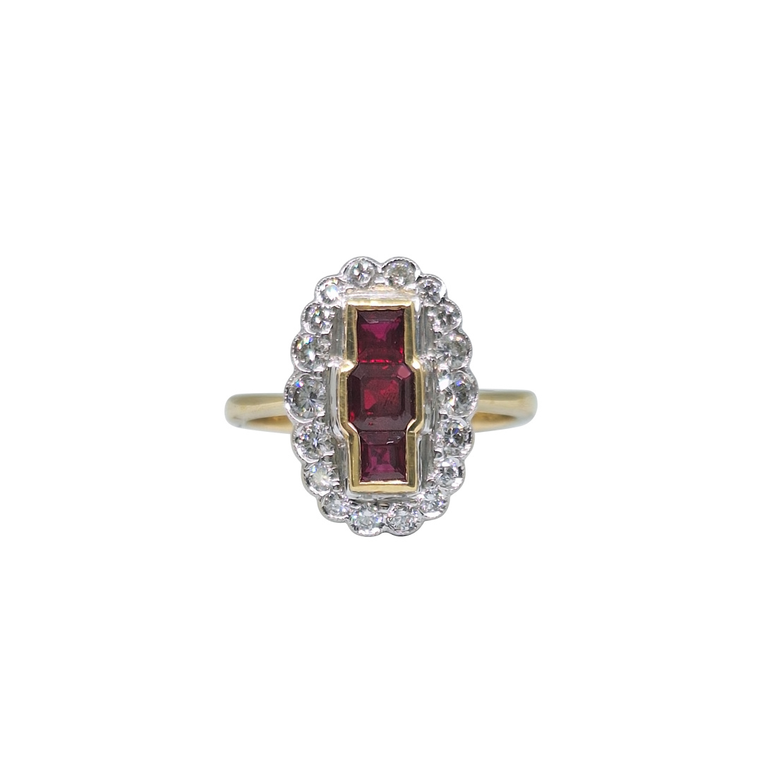 18ct Yellow Gold Ruby & Diamond Ring