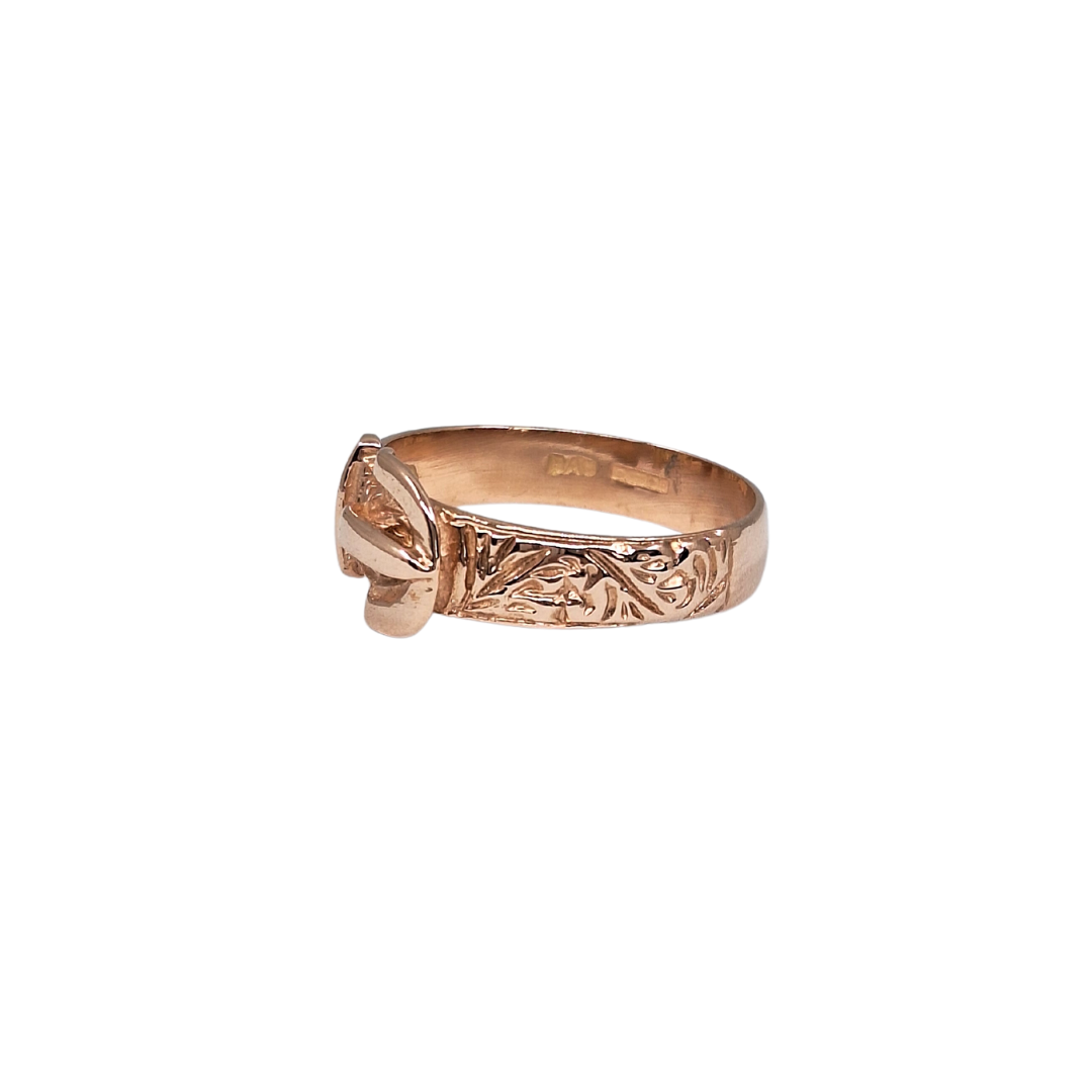 9ct Rose Gold Buckle Ring