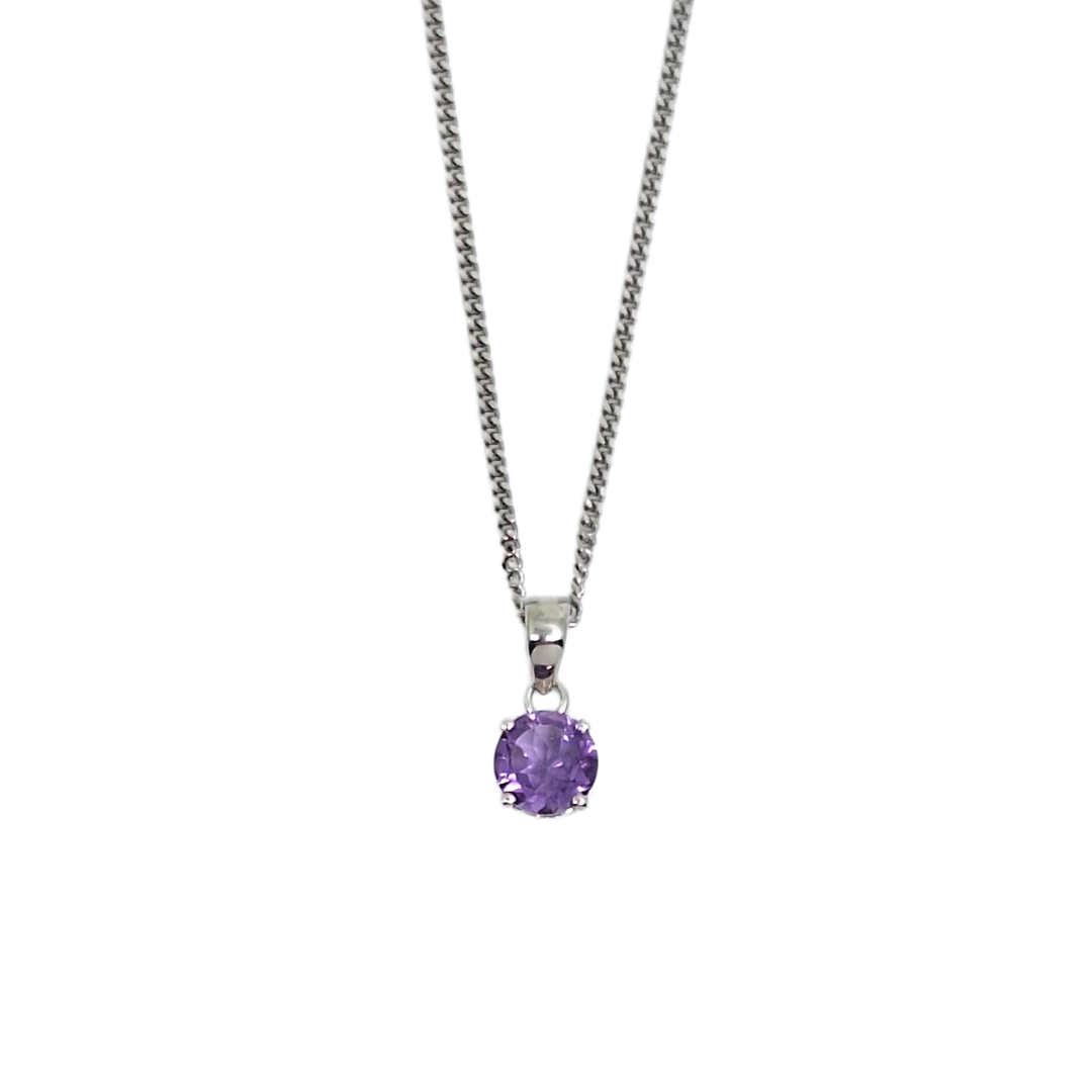 9ct White Gold Amethyst Pendant