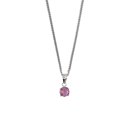 9ct White Gold Pink Sapphire Pendant