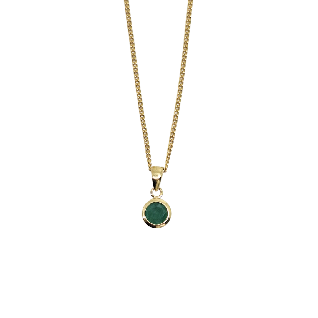 9ct Yellow Gold Emerald Pendant