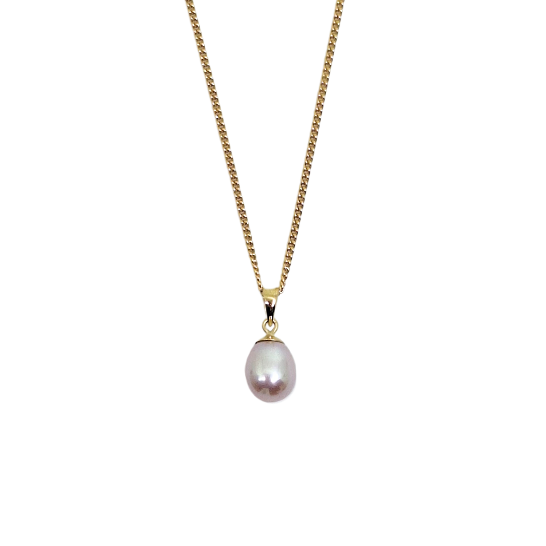 9ct Yellow Gold & Pink Pearl Pendant