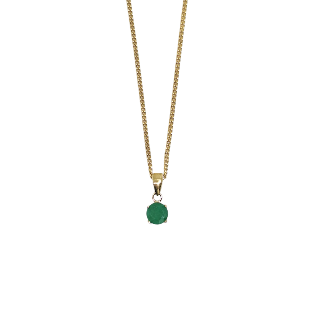 9ct Yellow Gold Emerald Pendant