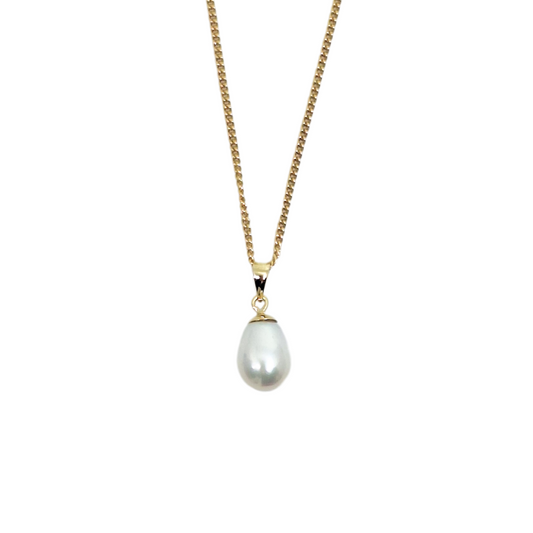 9ct Yellow Gold & White Pearl Pendant