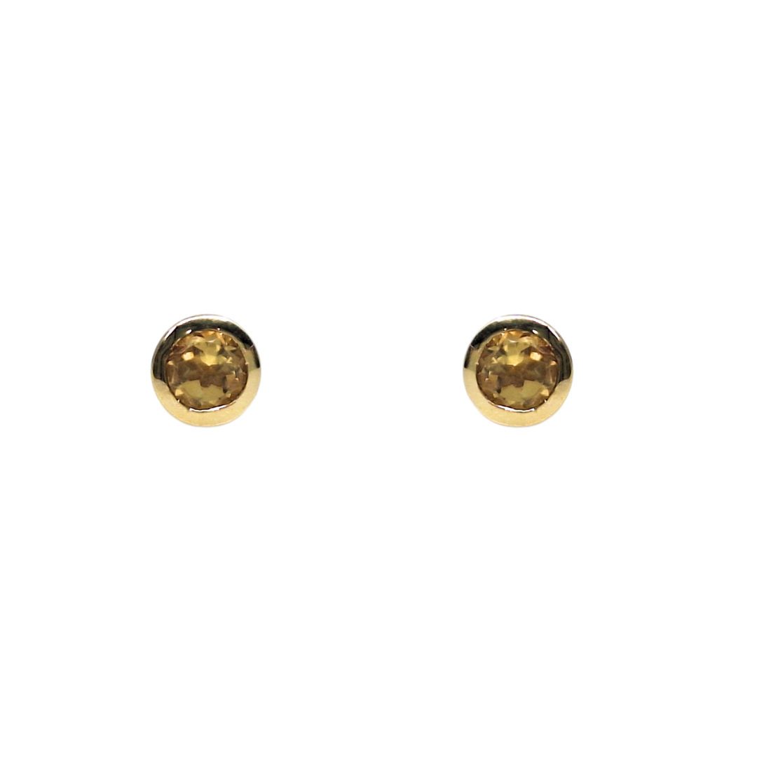 9ct Yellow Gold & Citrine Stud Earrings