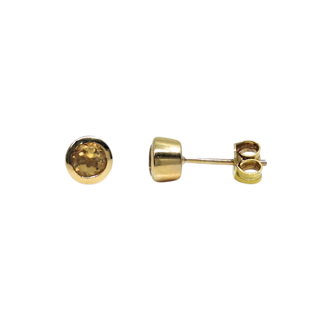 9ct Yellow Gold & Citrine Stud Earrings