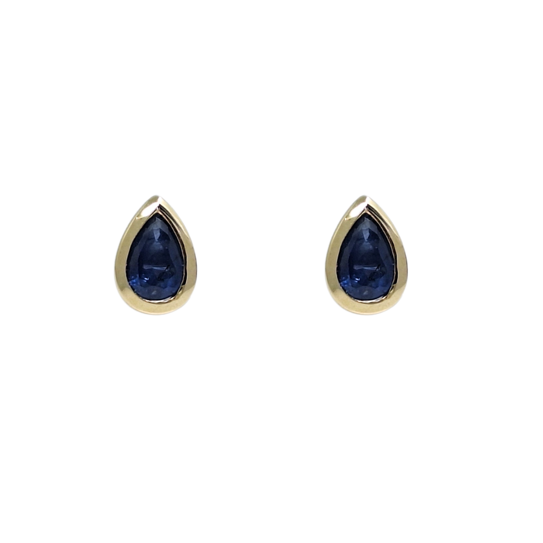 9ct Yellow Gold Sapphire Stud Earrings