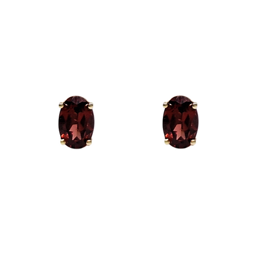 9ct Yellow Gold & Garnet Stud Earrings