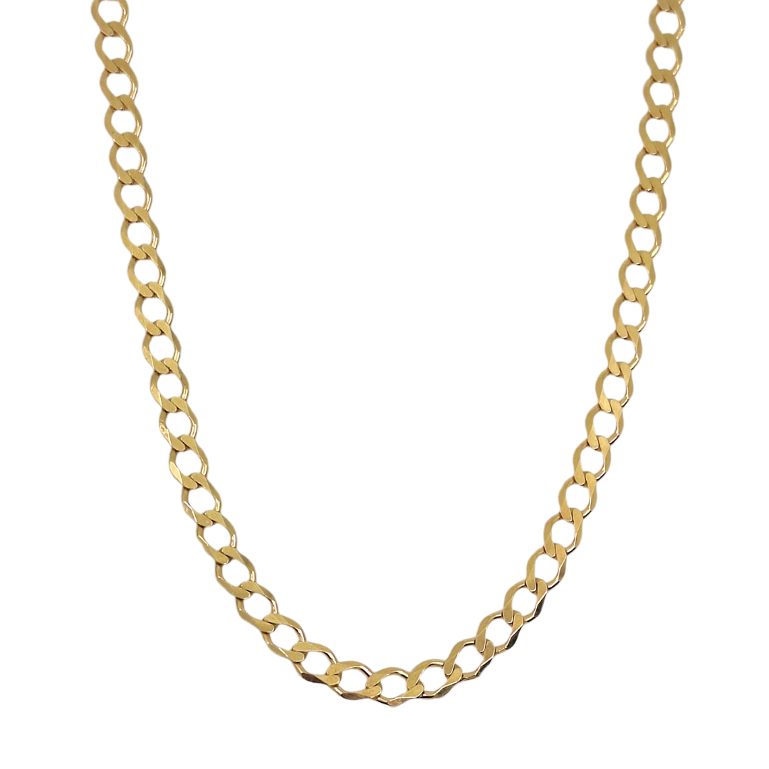 9ct Yellow Gold Curb Chain 22"