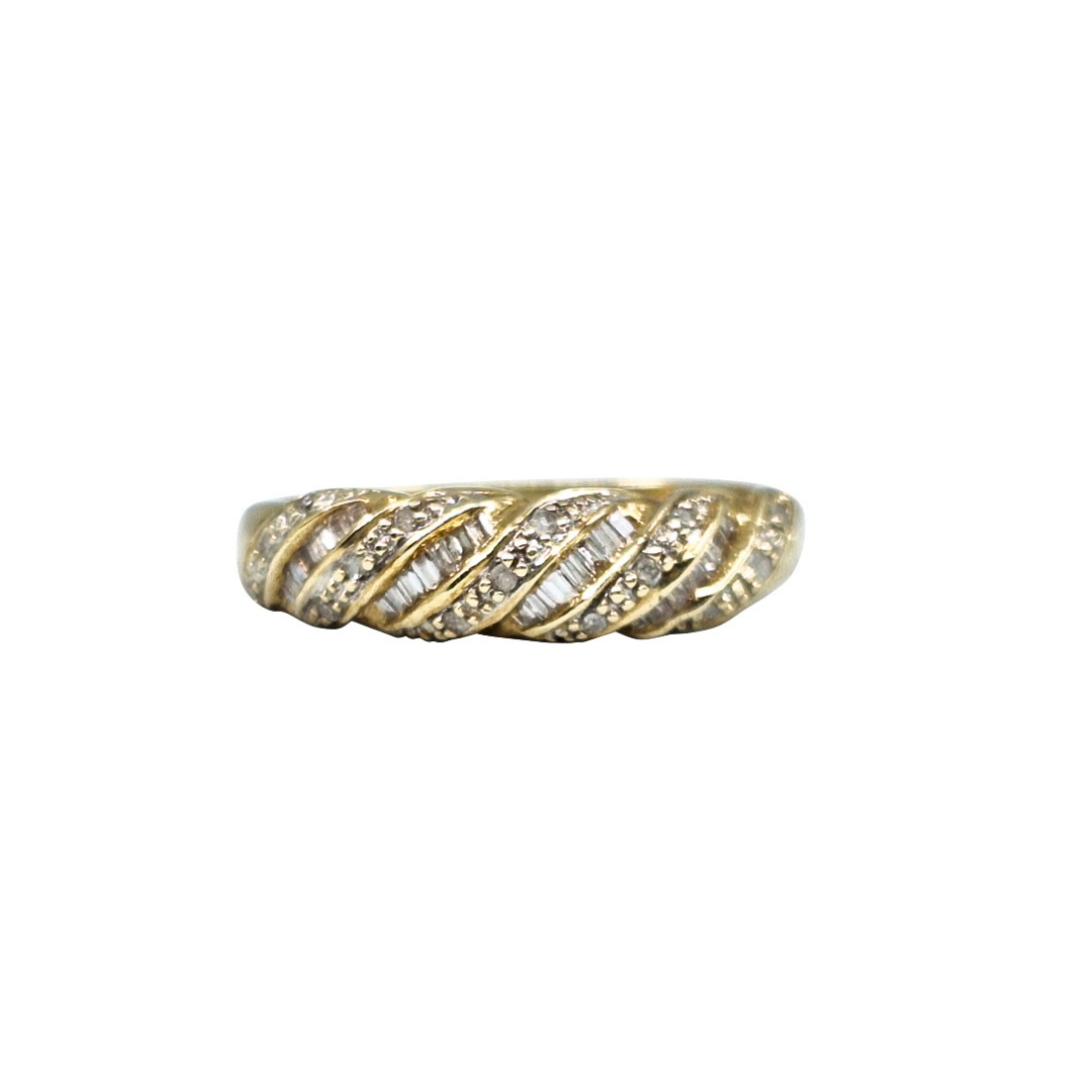 9ct Yellow Gold Diamond Band Ring