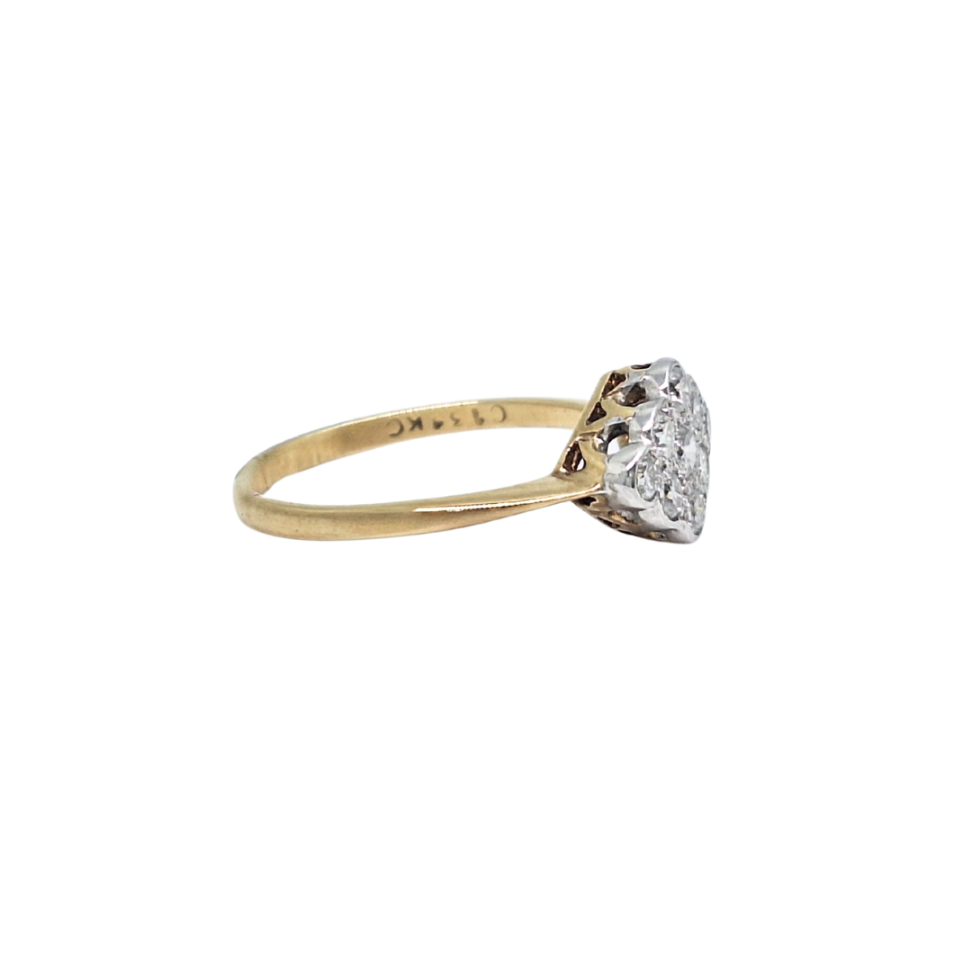 9ct Yellow Gold Diamond Cluster Ring