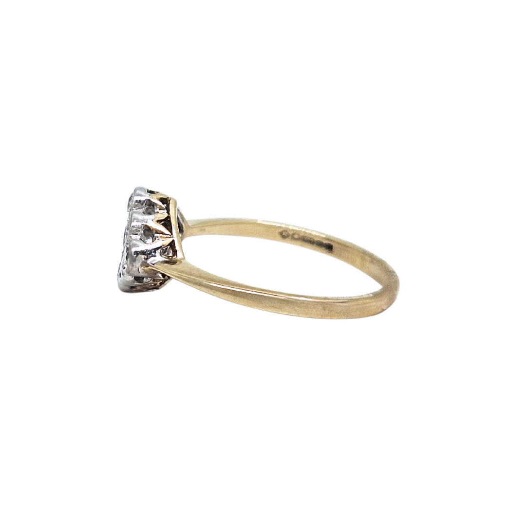 9ct Yellow Gold Diamond Cluster Ring