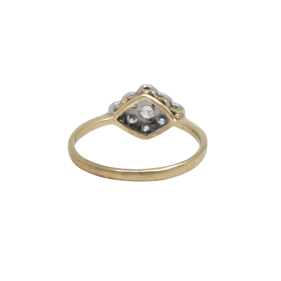 9ct Yellow Gold Diamond Cluster Ring