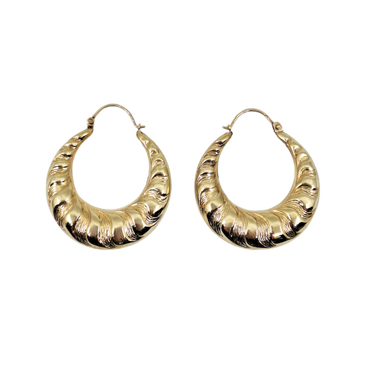 9ct Yellow Gold Creole Hoop Earrings