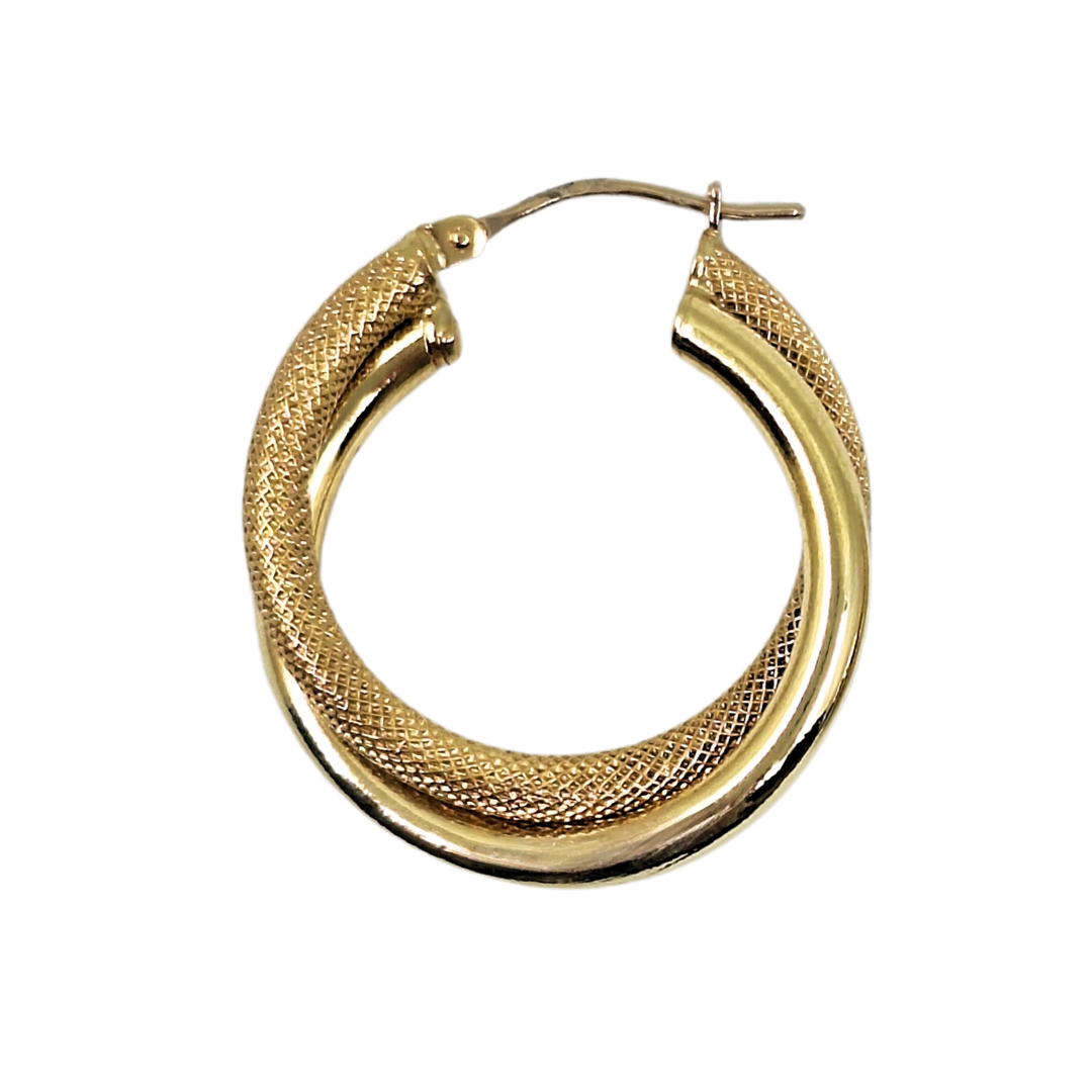 18ct Gold Double Twist Hoop Creole Earrings