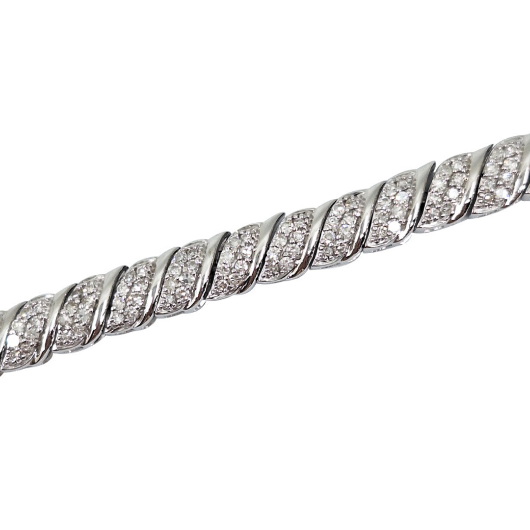 9ct White Gold Diamond Fancy Bracelet 2.00ct