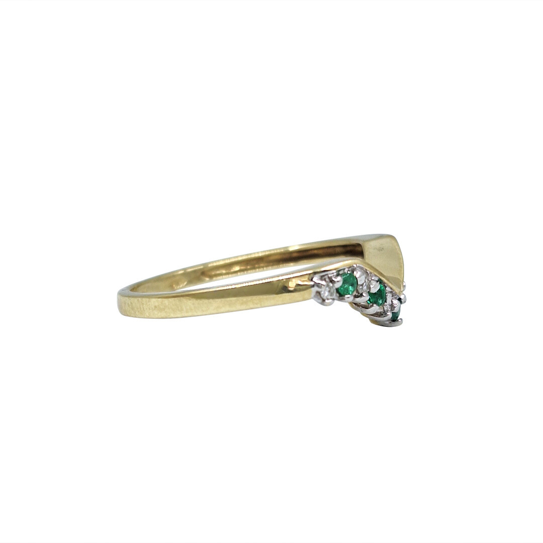 9ct Yellow Gold Emerald & Diamond Three Ring Set