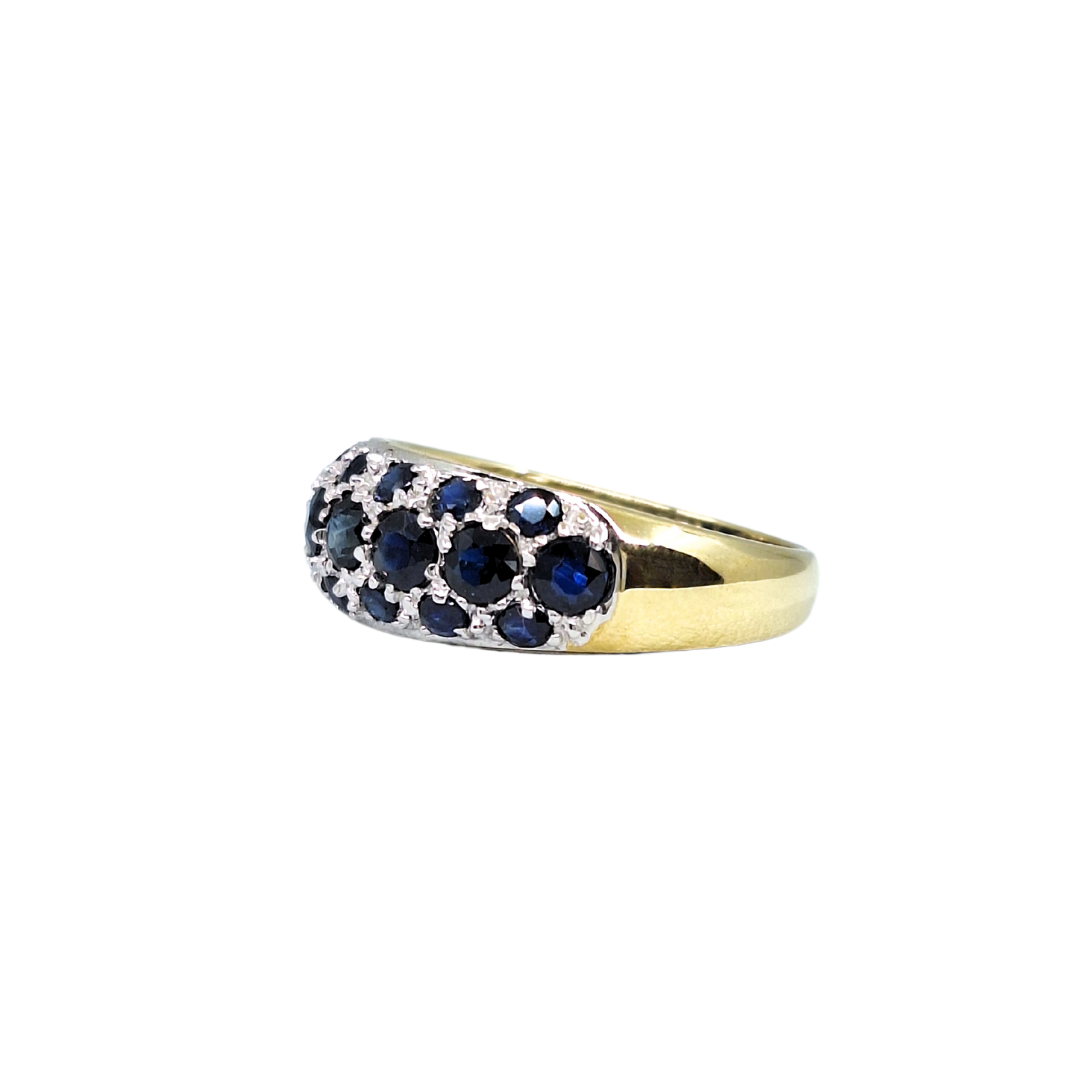 9ct Gold Sapphire And Diamond Triple Ring Set