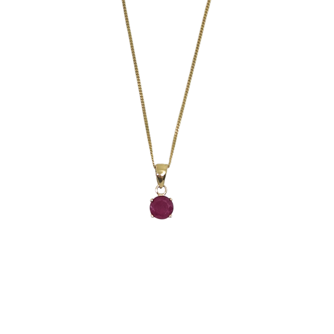 9ct Yellow Gold Ruby Pendant