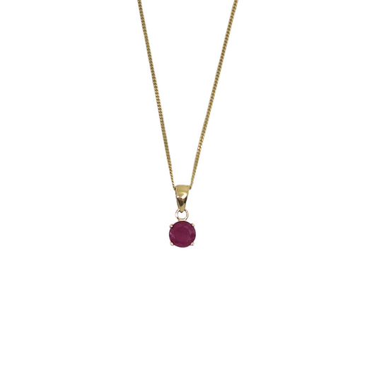 9ct Yellow Gold Ruby Pendant