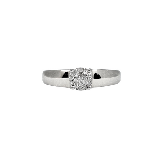 9ct White Gold Diamond Cluster Ring