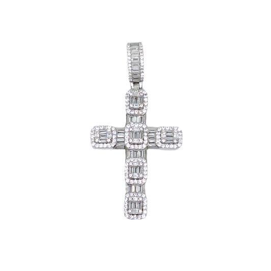 Silver & CZ Cross Pendant