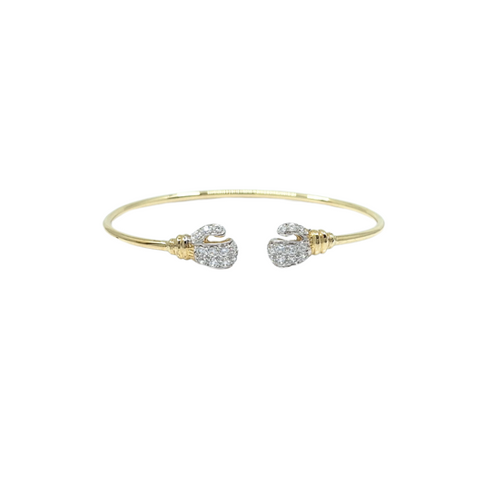 9ct Yellow Gold Baby Boxing Glove Torque Bangle