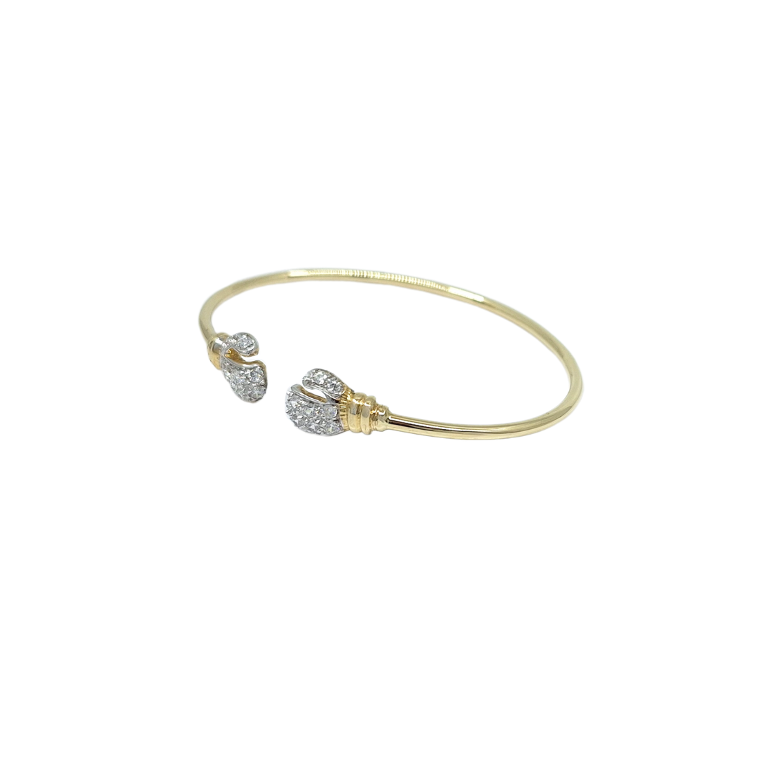 9ct Yellow Gold Baby Boxing Glove Torque Bangle