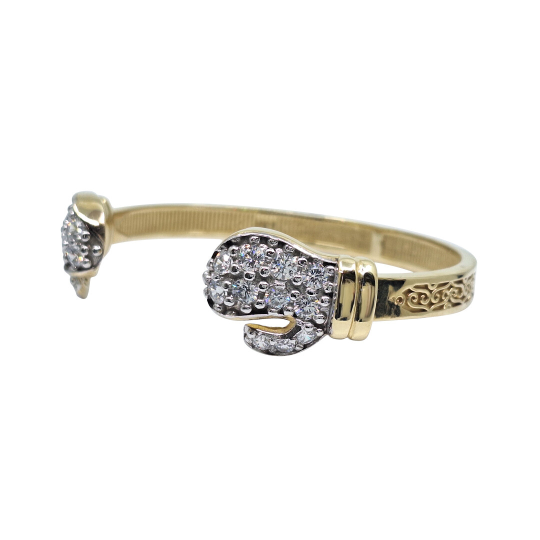 9ct Yellow Gold Boxing Glove Torque Bangle