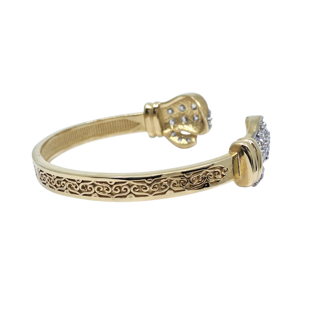 9ct Yellow Gold Boxing Glove Torque Bangle