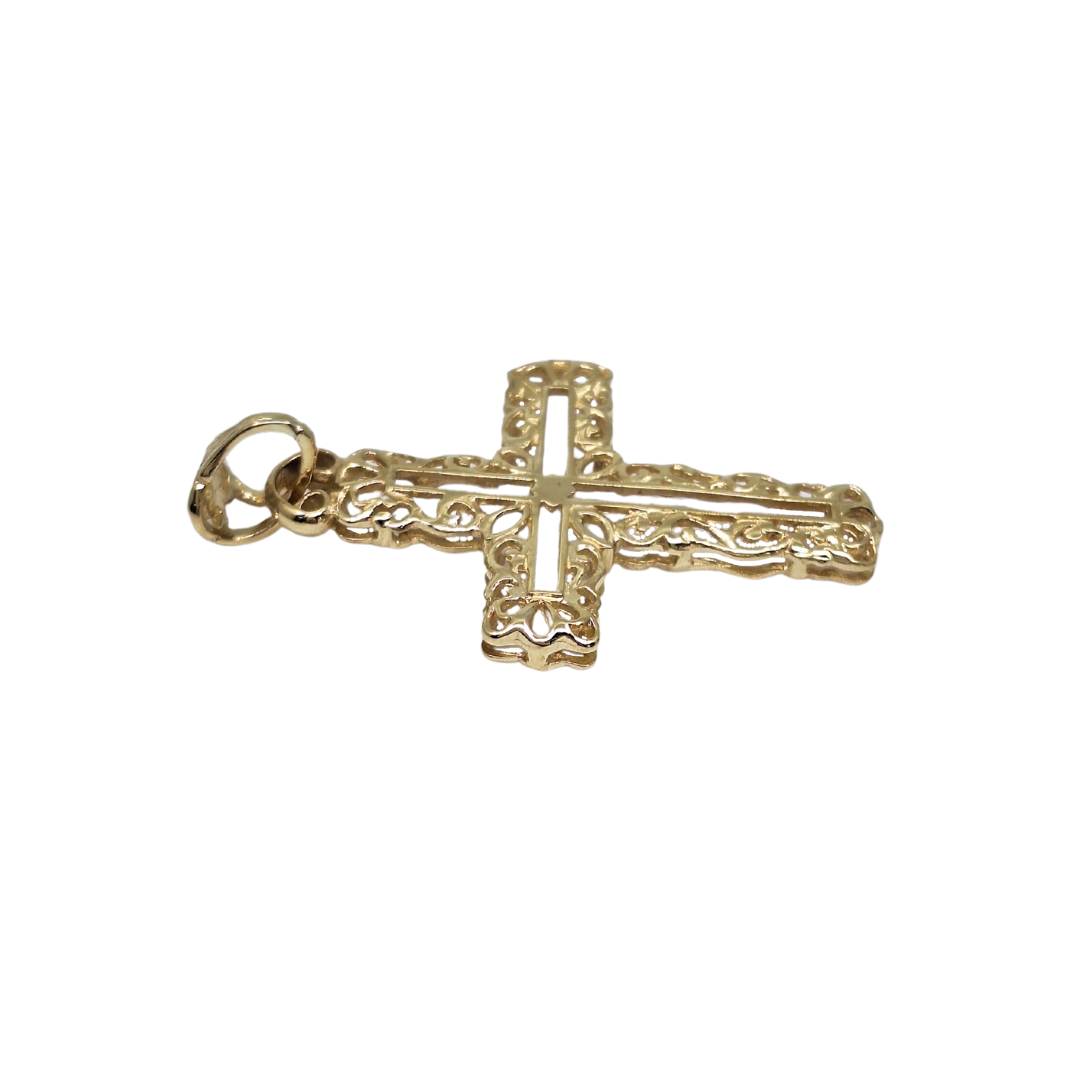9ct Gold Filigree Cross Pendant