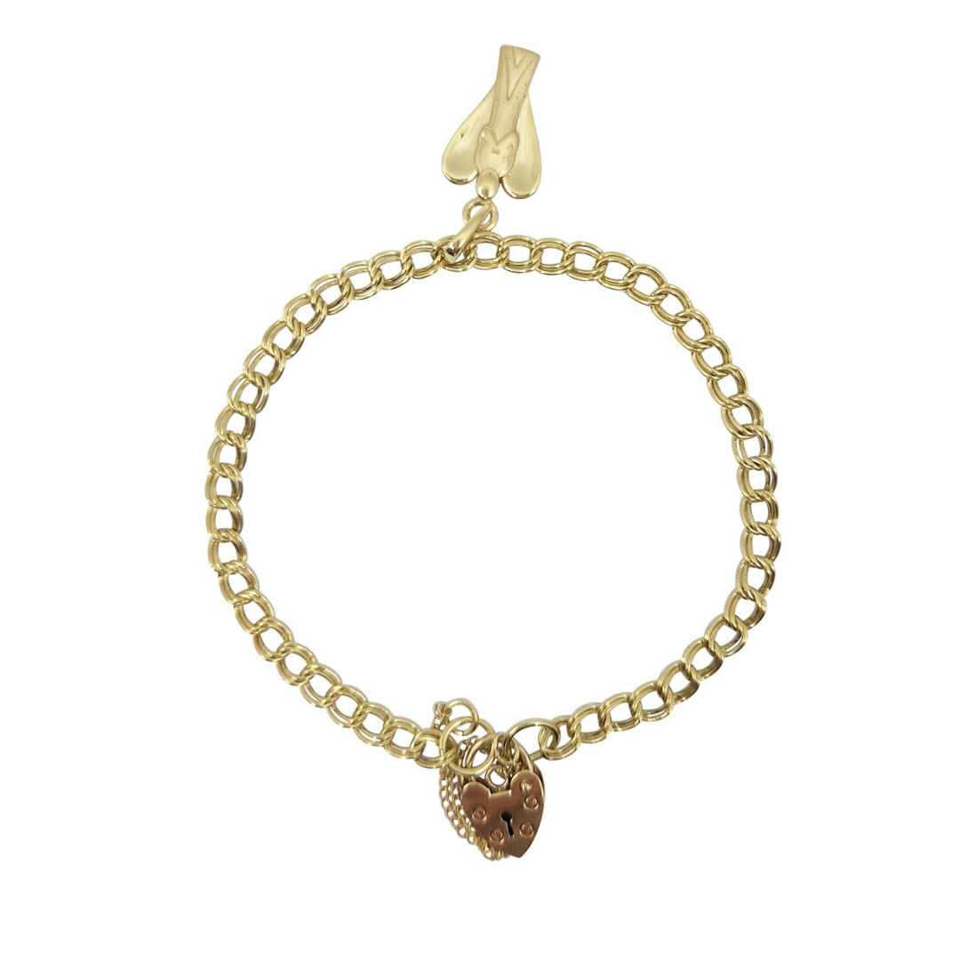 9ct Yellow Gold Charm Bracelet With Angel Charm