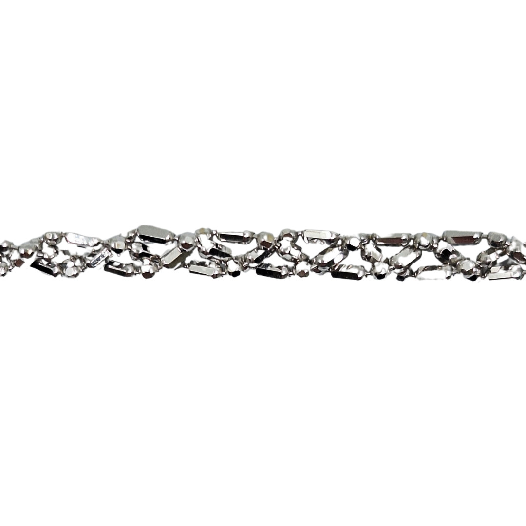 18ct White Gold Fancy Link Chain 20"