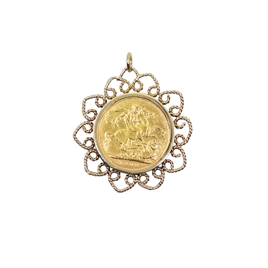 Full Sovereign & 9ct Gold Pendant