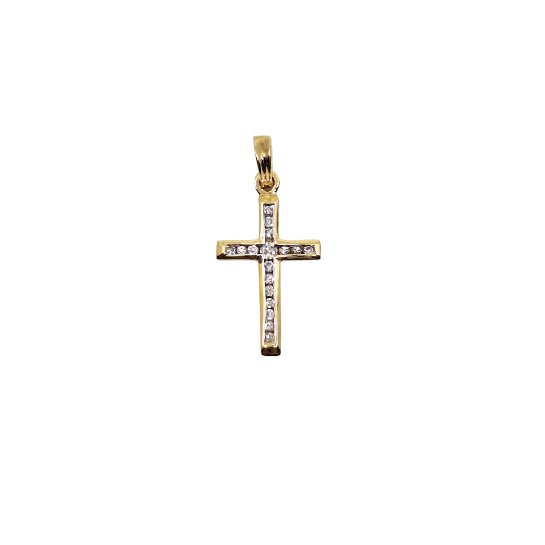 18ct Yellow Gold Diamond Cross