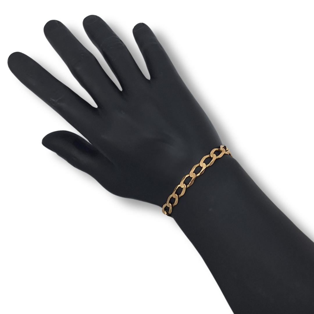 9ct Yellow Gold Curb Bracelet 8.5"