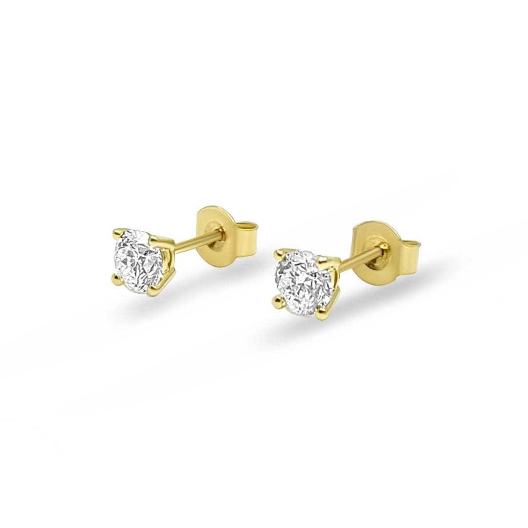 Yellow Gold & Ethical Diamond Solitaire Earrings 1.00ct