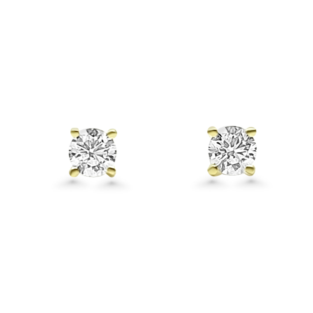 Yellow Gold & Ethical Diamond Solitaire Earrings 1.00ct