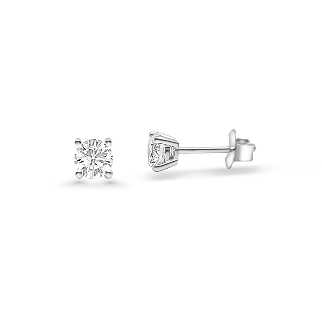 White Gold & Ethical Diamond Solitaire Earrings 1.00ct