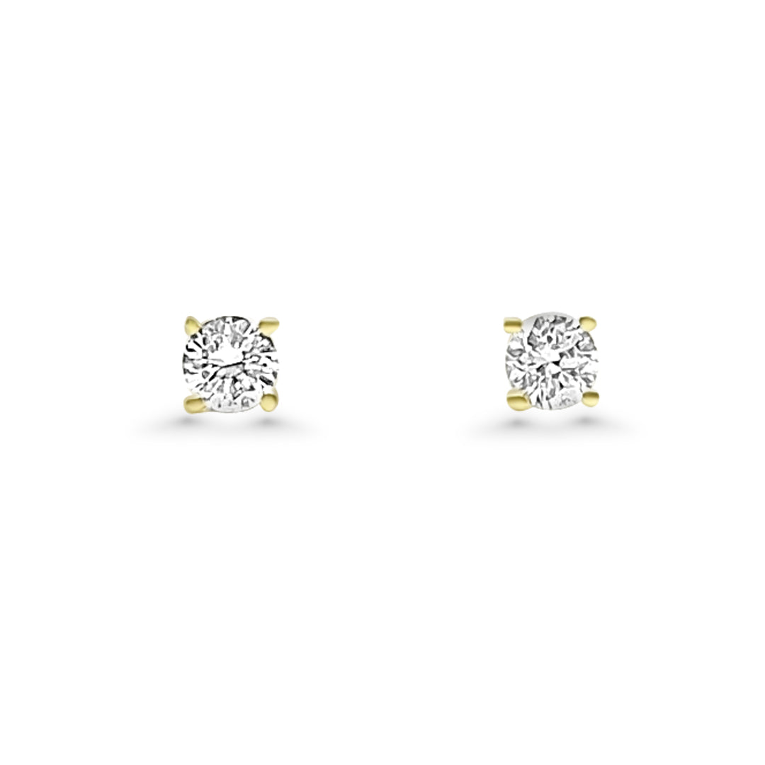 Yellow Gold & Ethical Diamond Solitaire Earrings 0.25ct