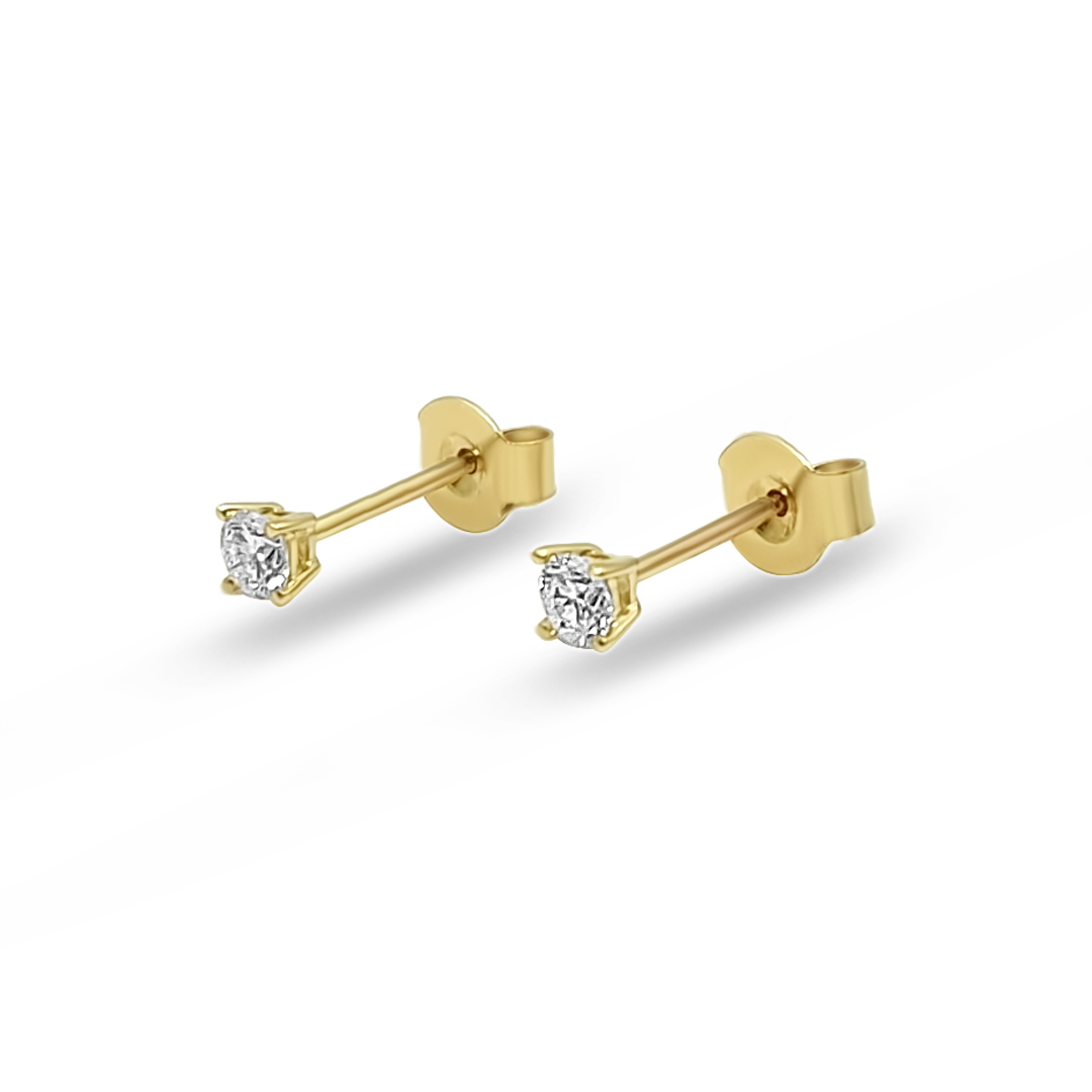 Yellow Gold & Ethical Diamond Solitaire Earrings 0.25ct