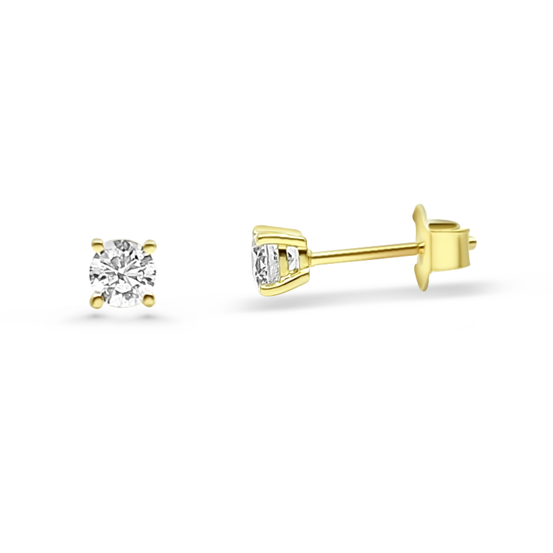 Yellow Gold & Ethical Diamond Solitaire Earrings 0.50ct