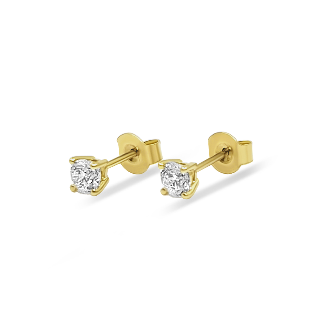 Yellow Gold & Ethical Diamond Solitaire Earrings 0.50ct