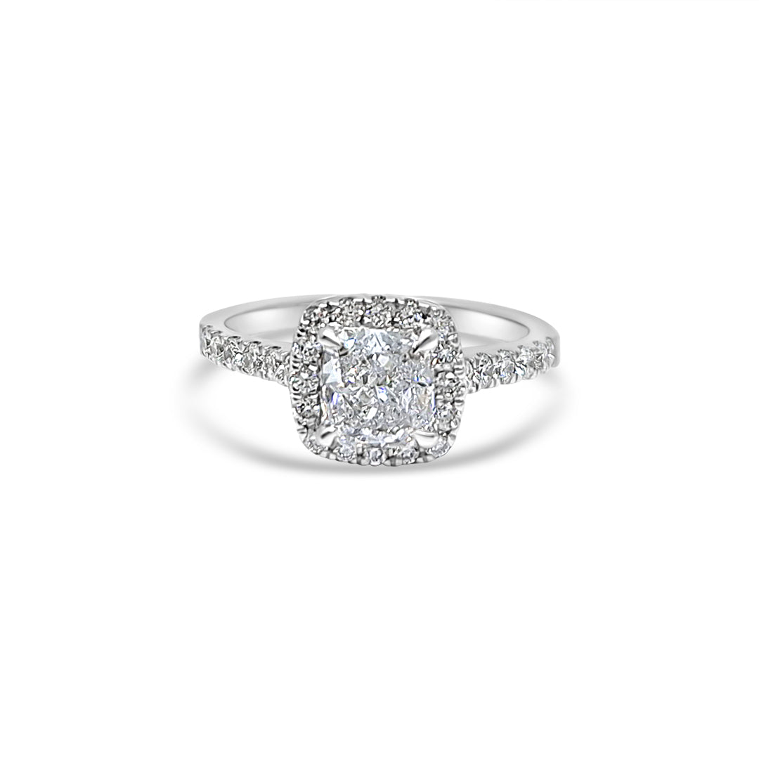 White Gold & Cushion Ethical Diamond Ring 1.50ct