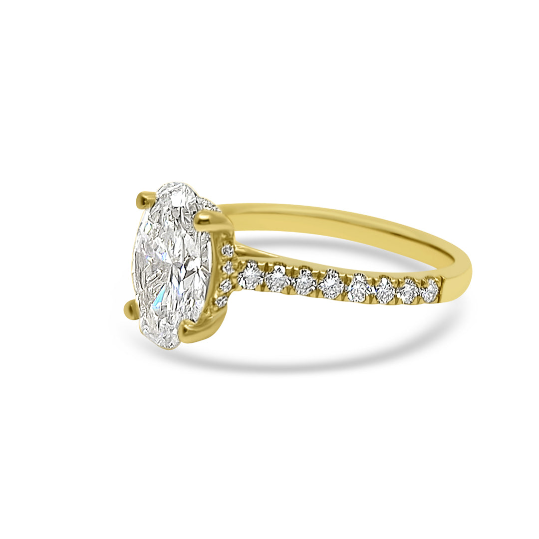 Yellow Gold & Oval Ethical Diamond Ring 2.13ct